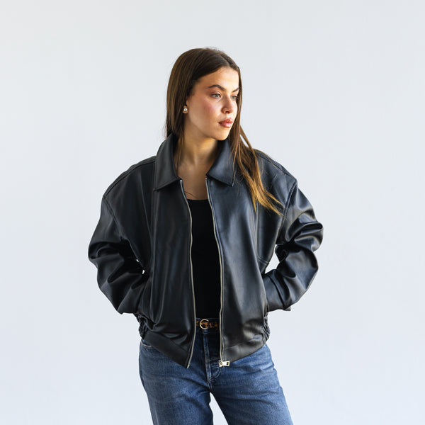 Vintage leather jacket - Black