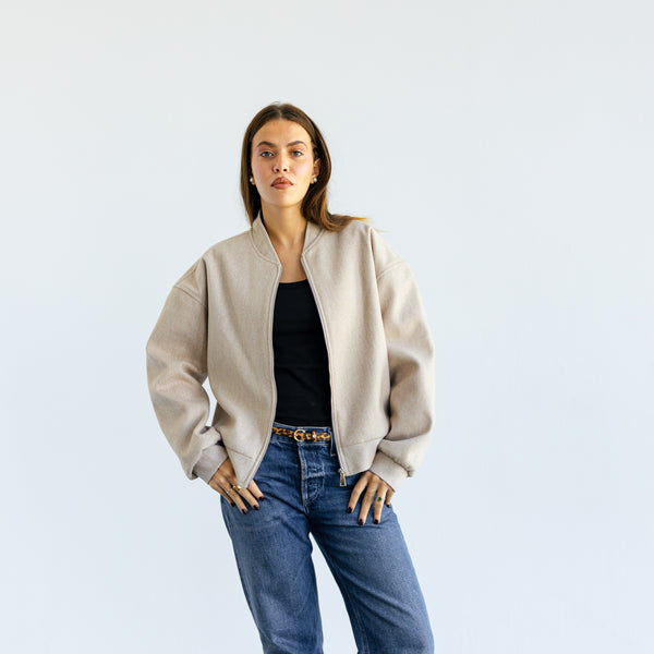 Cozy bomber jacket - Beige