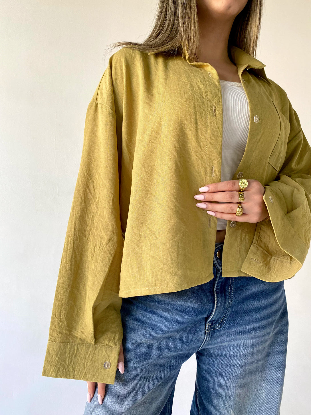 Cropped Linen Shirt