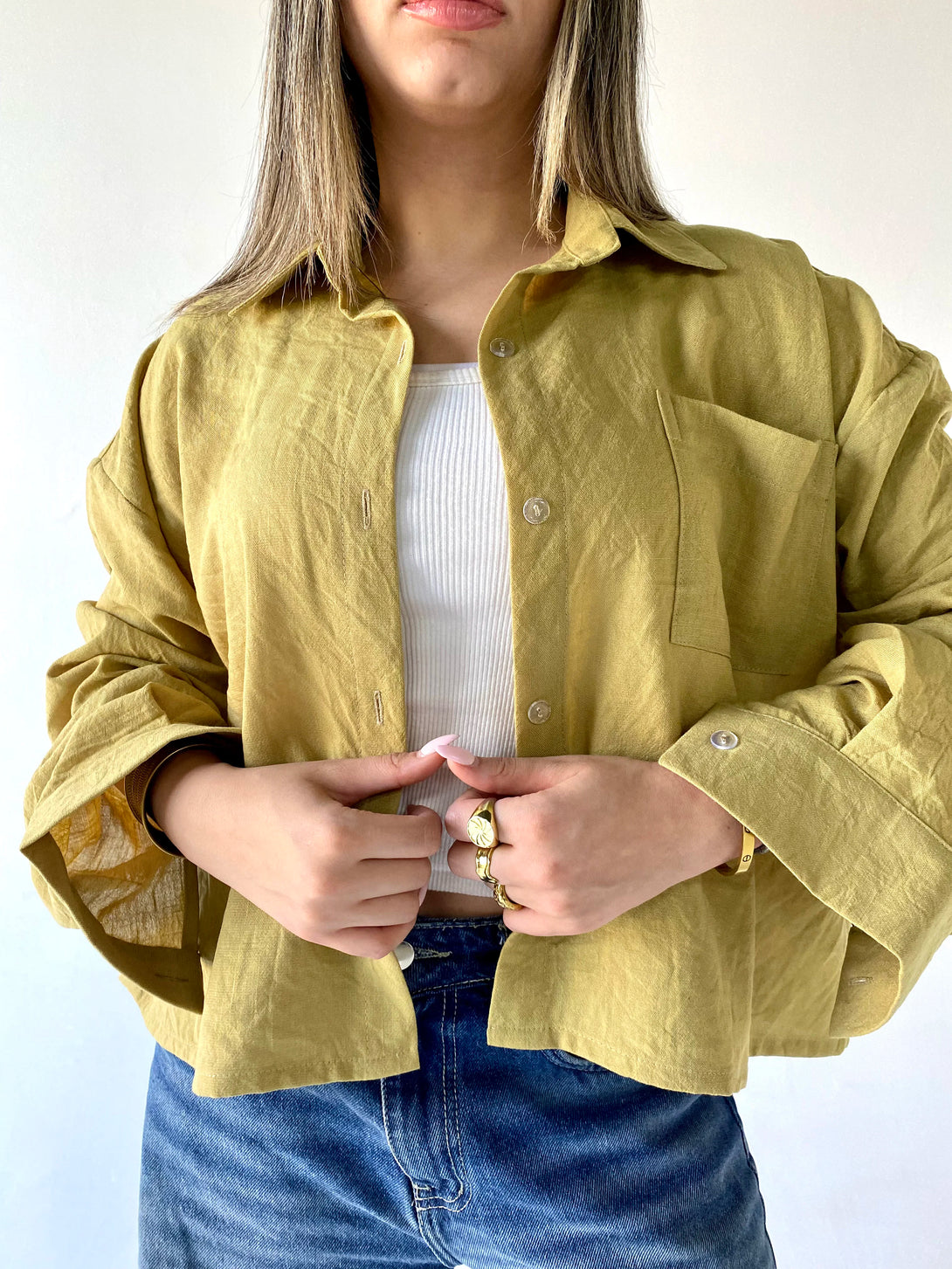 Cropped Linen Shirt